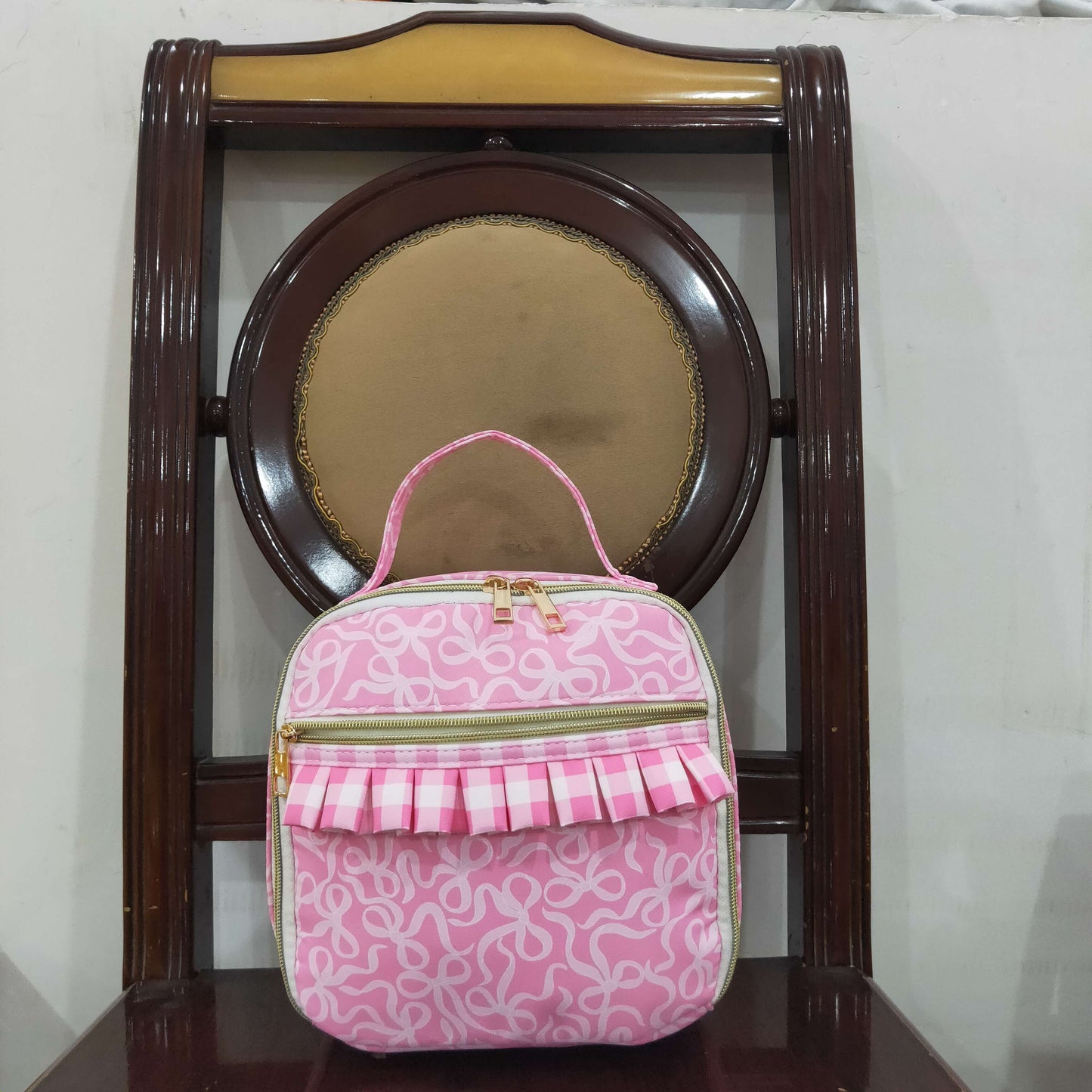 USA-Shop BA0310 Pink Bows Print Lunch Boxes Picnic Thermal Bags