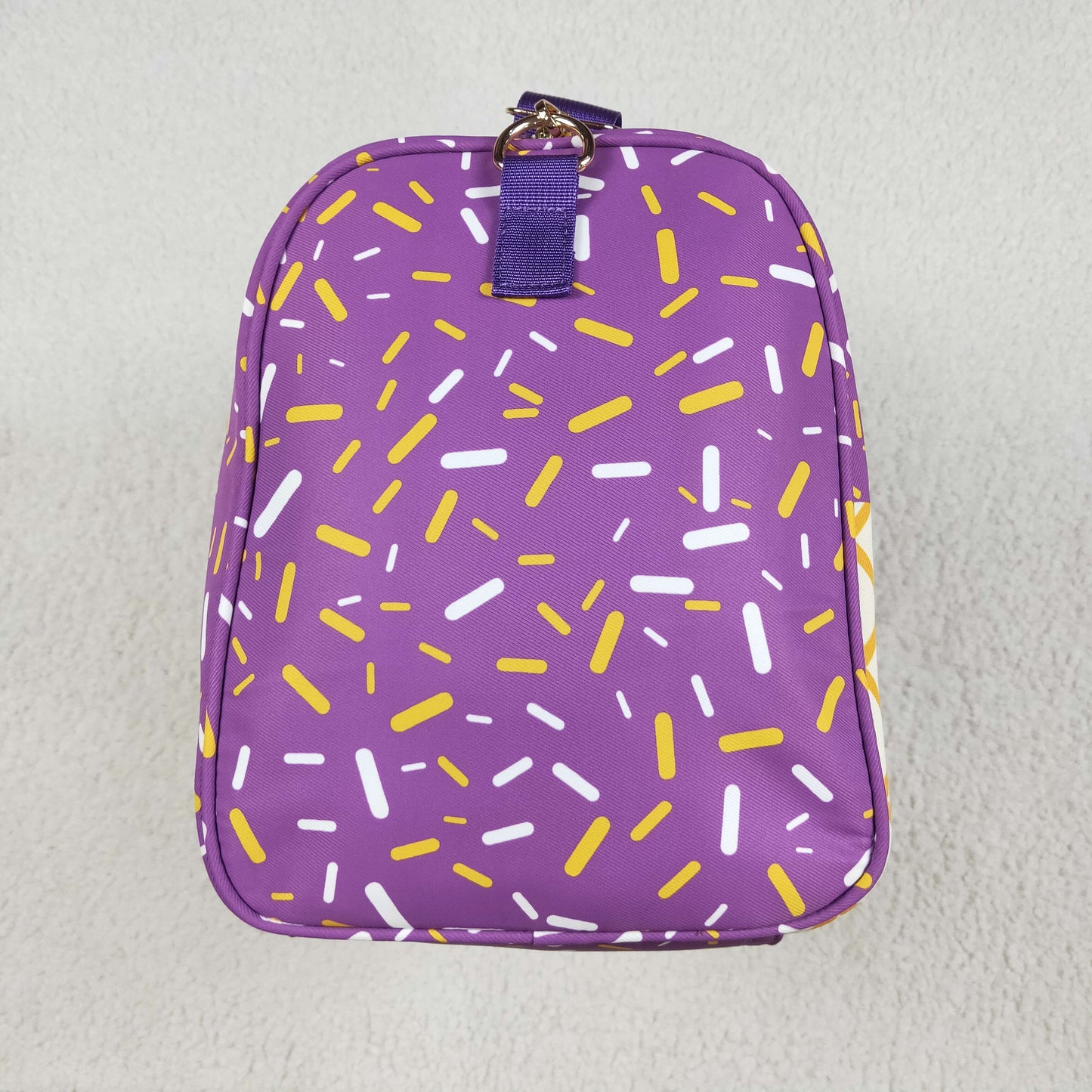 BA0321  Purple Sprinkles Print Girls Gym Bag Overnight Bags