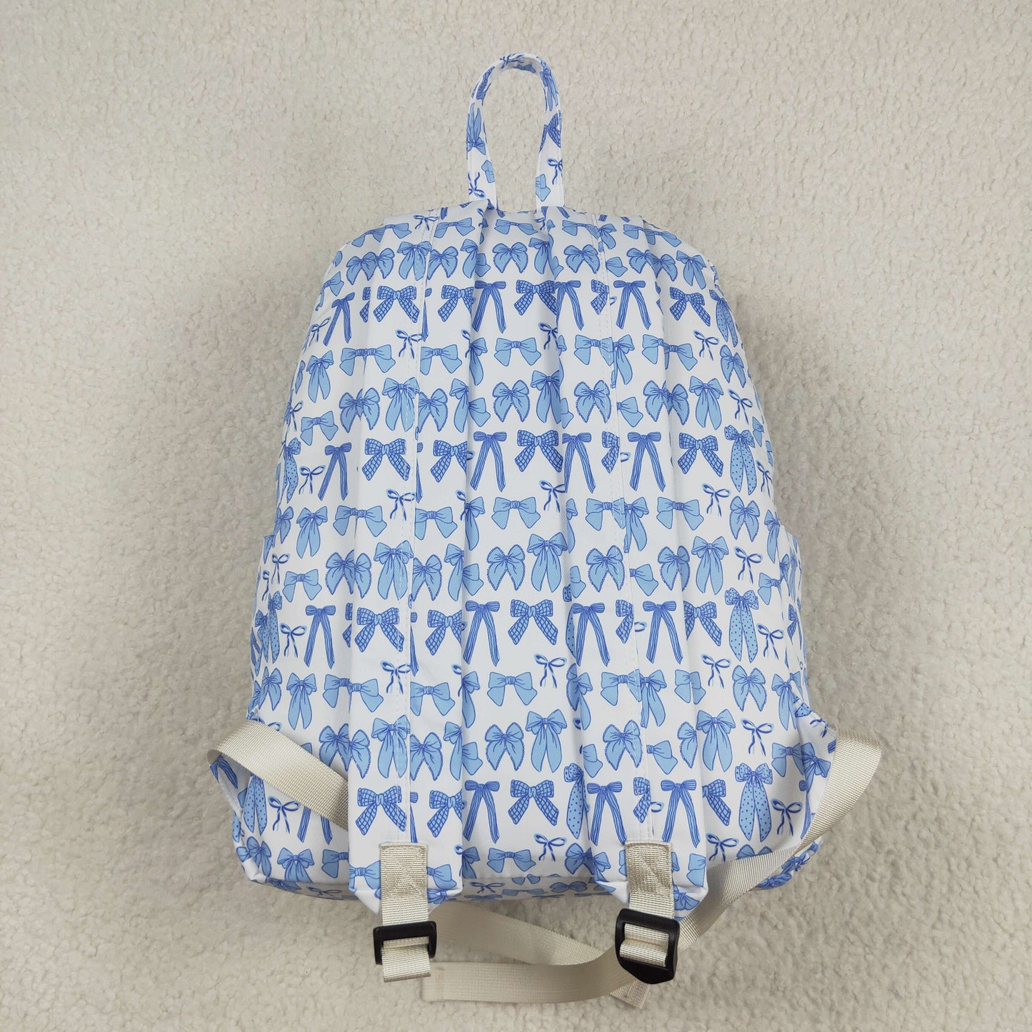 BA0322  Blue Bows Print Backpack Girls Bags