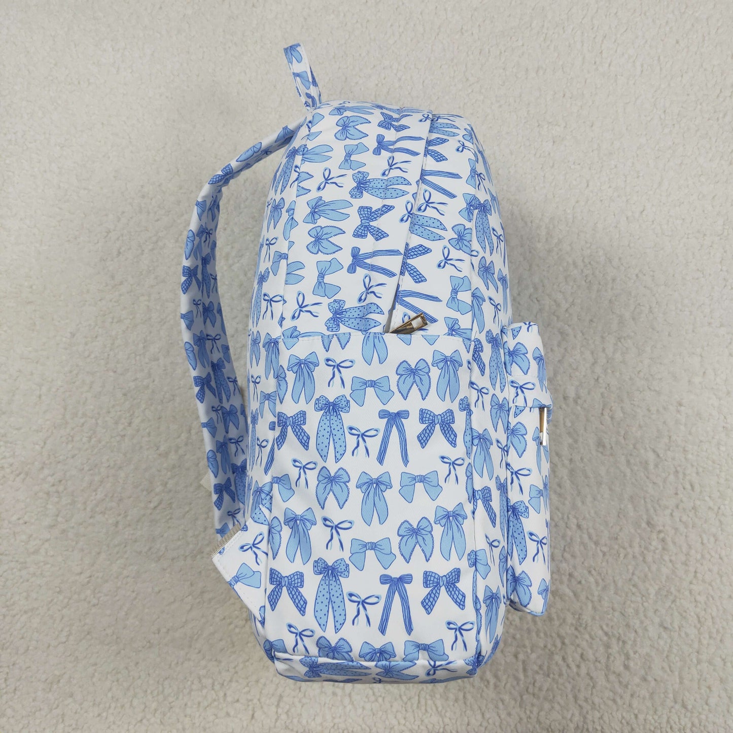 BA0322  Blue Bows Print Backpack Girls Bags