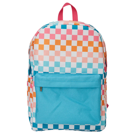 (Pre-order) BA0323  Colorful Plaid Print Backpack Girls Bags