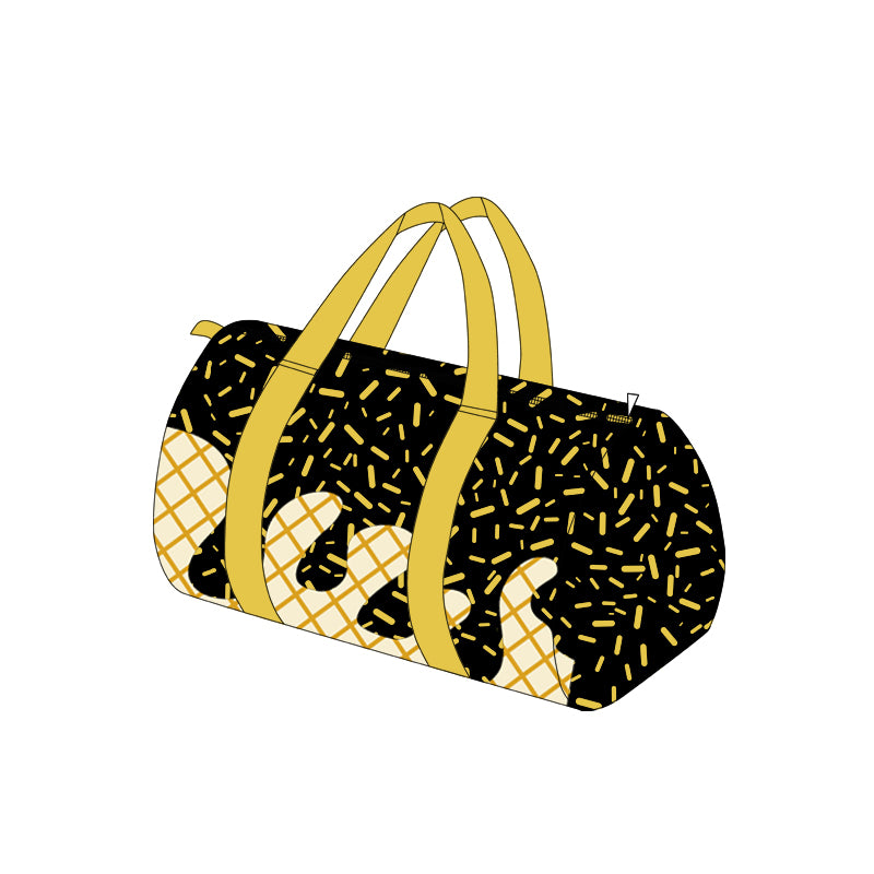 (Pre-order)BA0324 Black Sprinkles Print Kids Gym Bag Overnight Bags