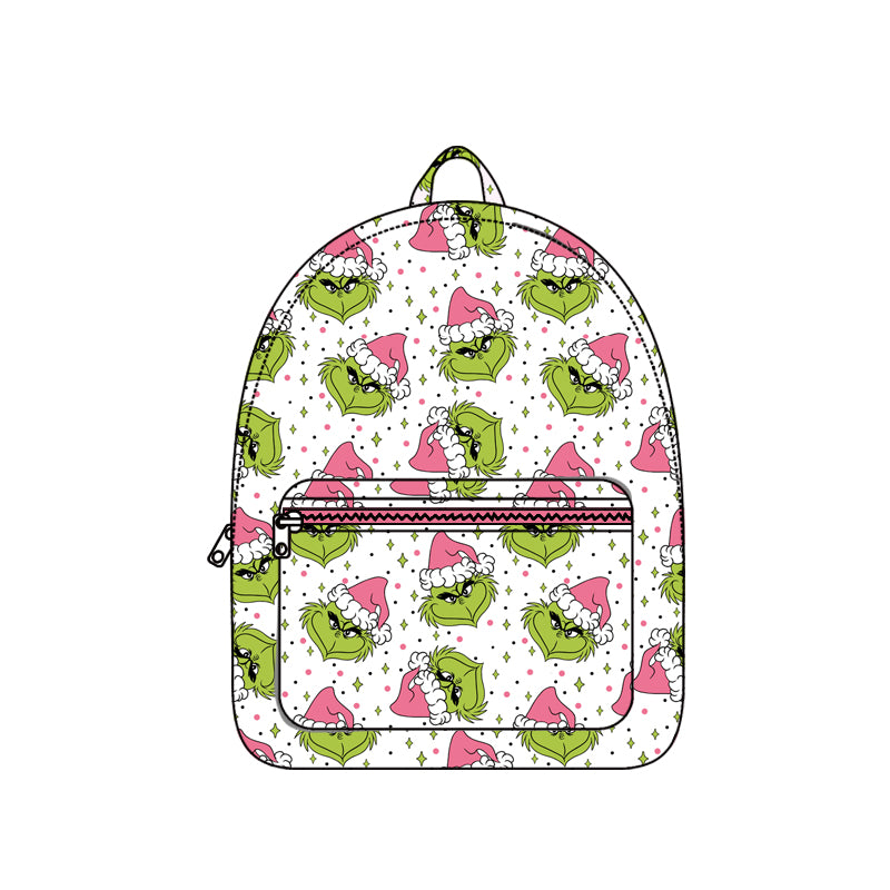 (Pre-order) BA0342 Green Frog Print Christmas Backpack Girls Bags