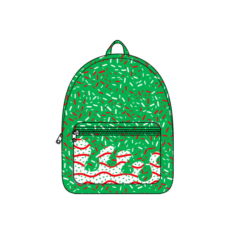 (Pre-order) BA0347 Debbie Cake Sprinkles Green Print Backpack Kids Christmas Bags
