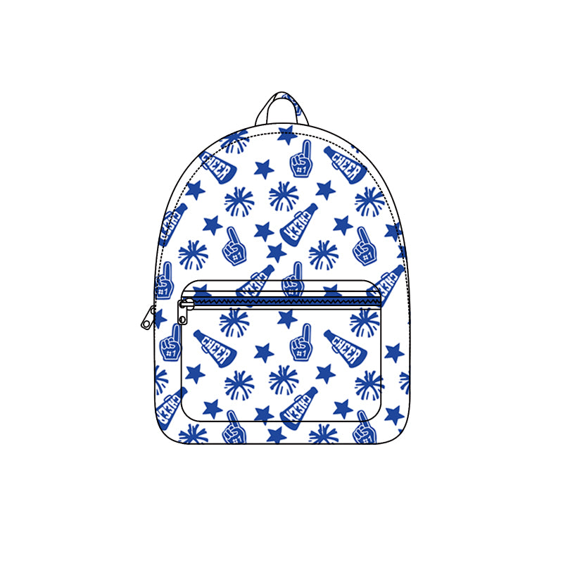 (Pre-order) BA0349 Team's Cheer Blue Print Backpack Girls Bags