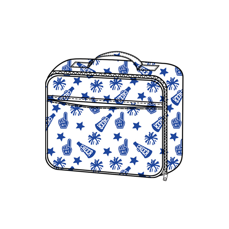 (Pre-order)BA0357 Team's Cheer Blue Print Lunch Boxes Girls Picnic Thermal Bags