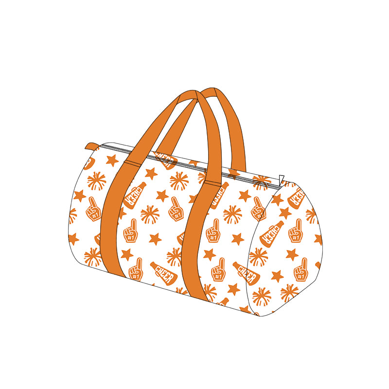 (Pre-order)BA0368 Team's Cheer Orange Print Girls Gym Bag Overnight Bags