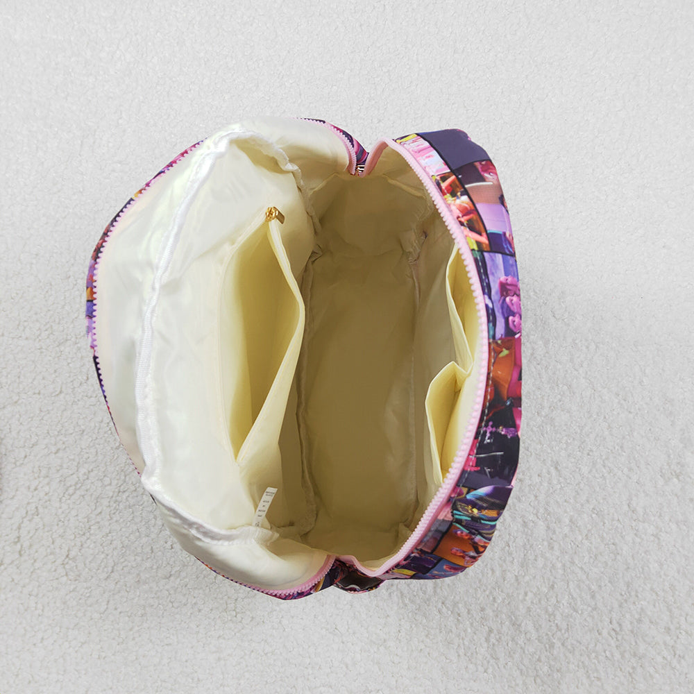 BA0386 Cartoon Demon Movie Plaid Print Backpack Girls Bags