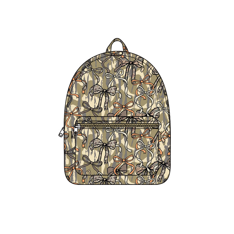 (Pre-order) BA0394 Bows Camo Print Backpack Girls Bags