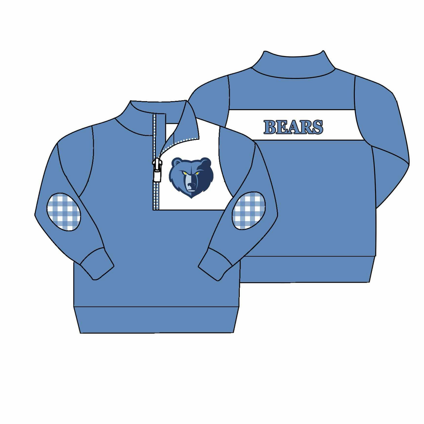 (Custom Design Preorder MOQ 5) Team's BEARS Blue Print Boys Pullover Tee Shirts Top
