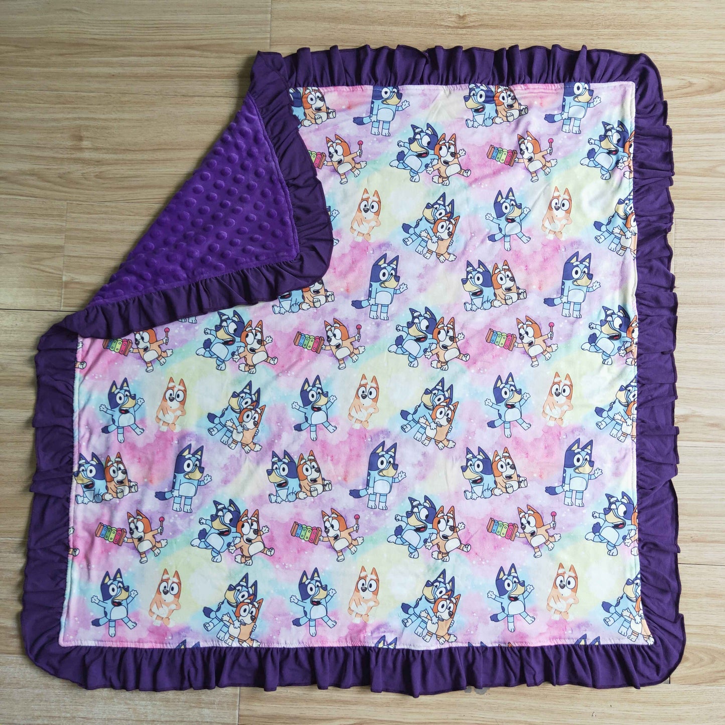 Purple cartoon dog blanket BL0008