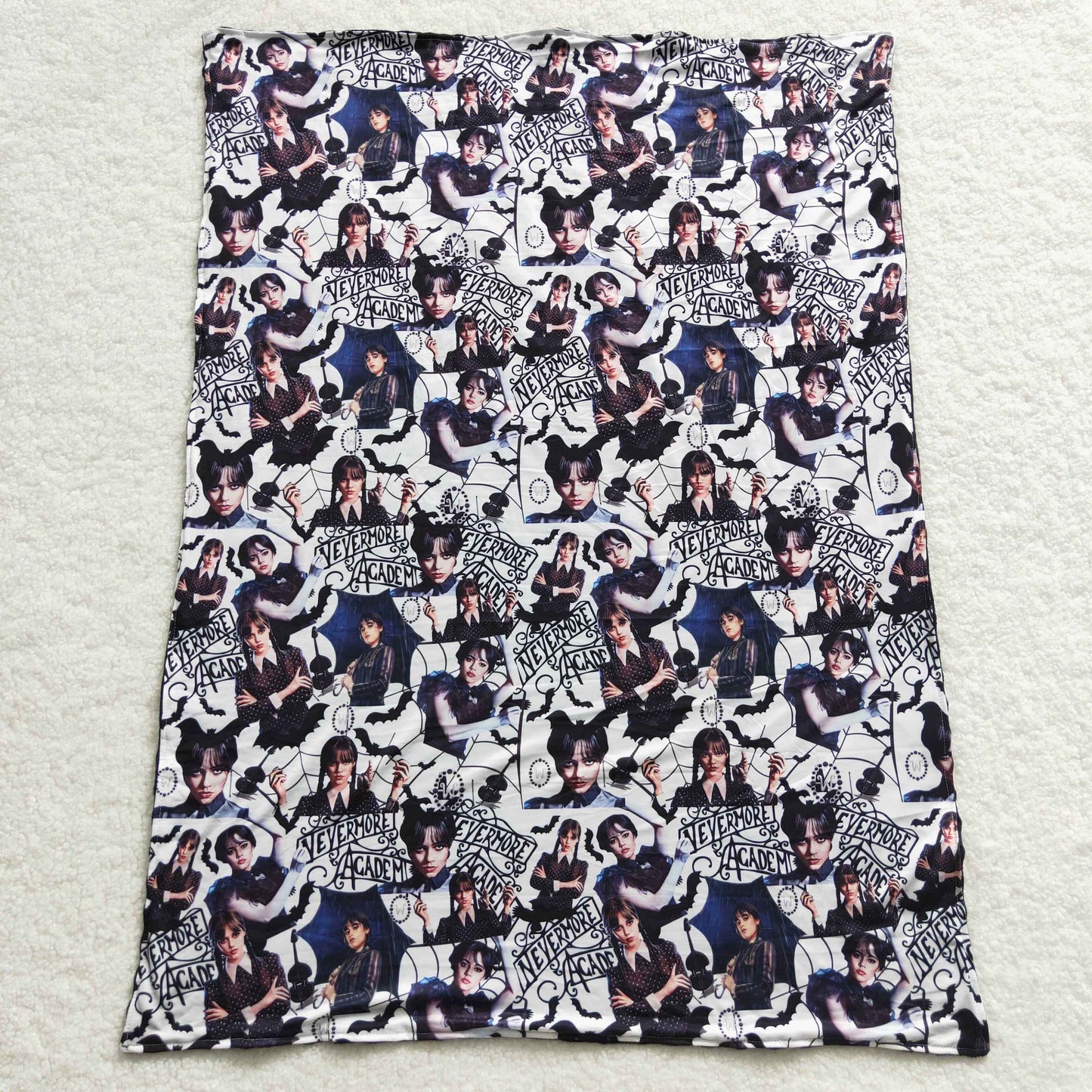 BL0051 Wednesday black movie print blanket