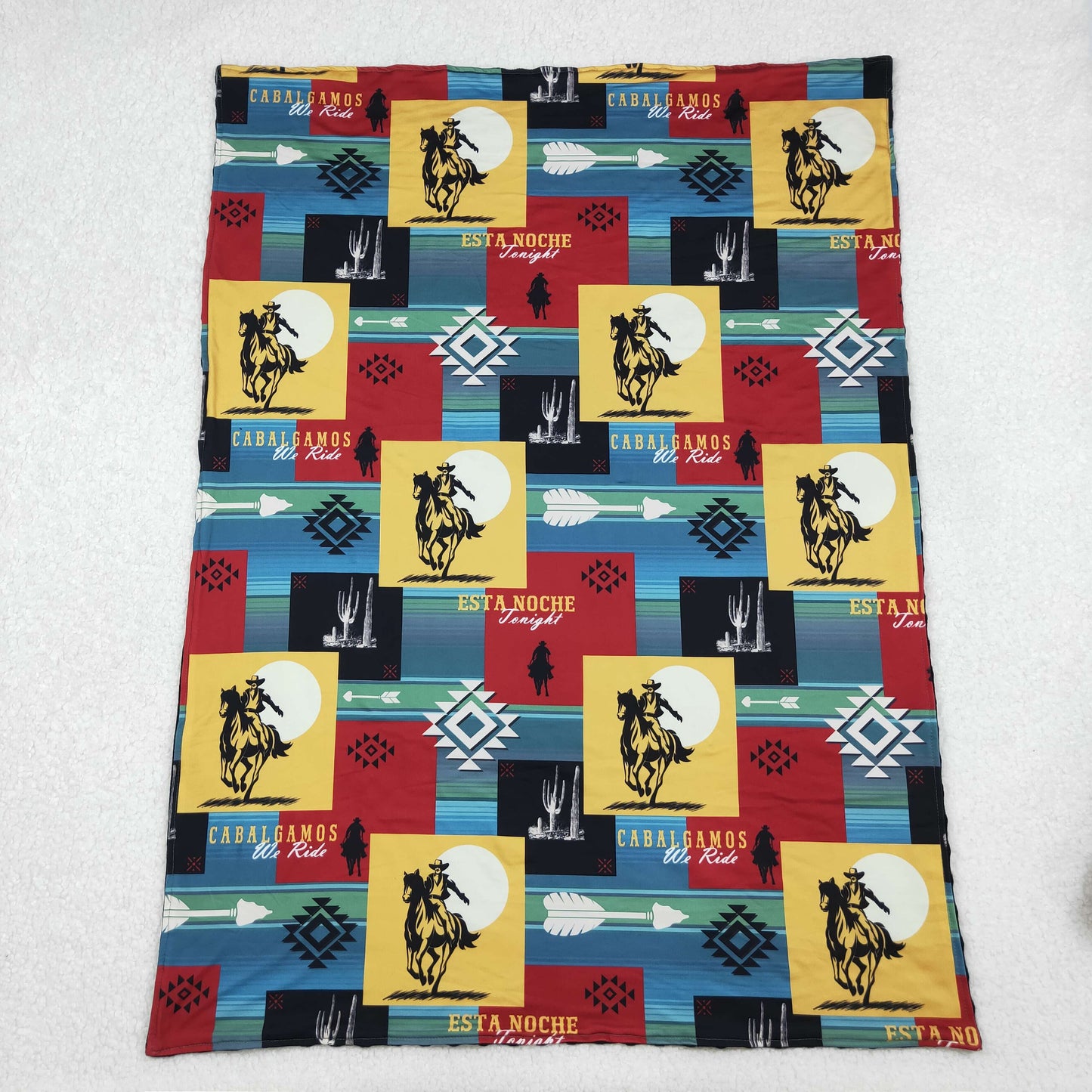 BL0078 Cowboy Aztec Print Kids Western Blanket