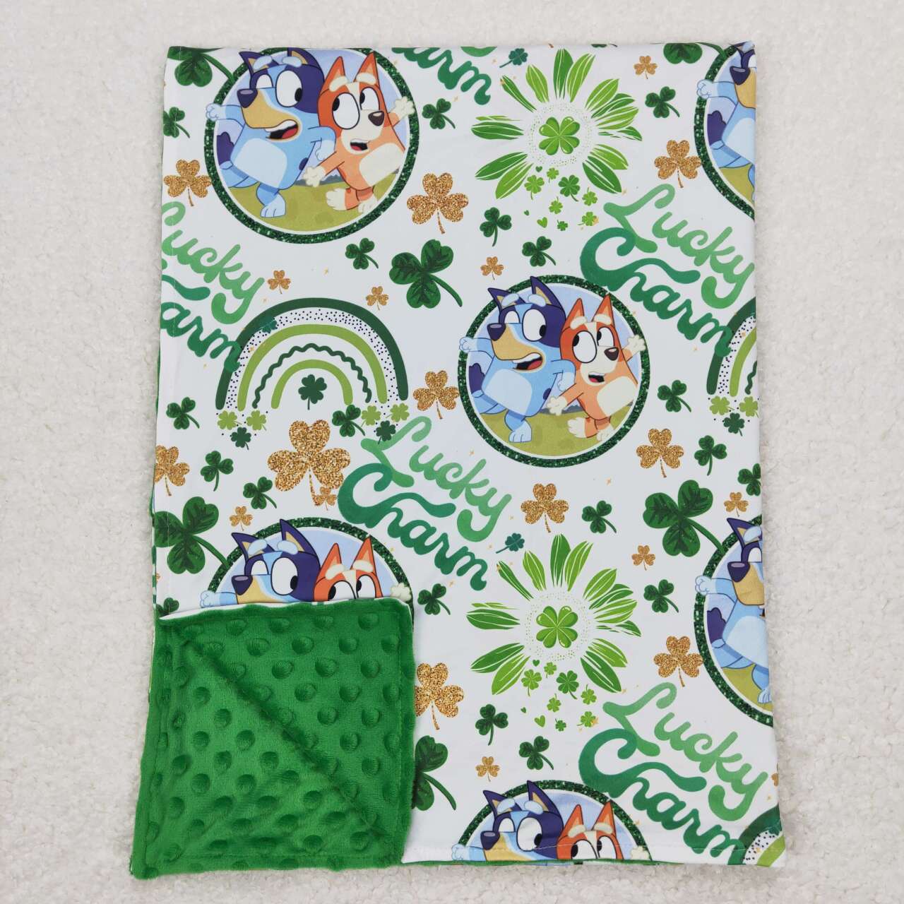 Cartoon Dog Green Quatrefoil Lucky Print Pajamas Sibling St. Patrick's Matching Clothes