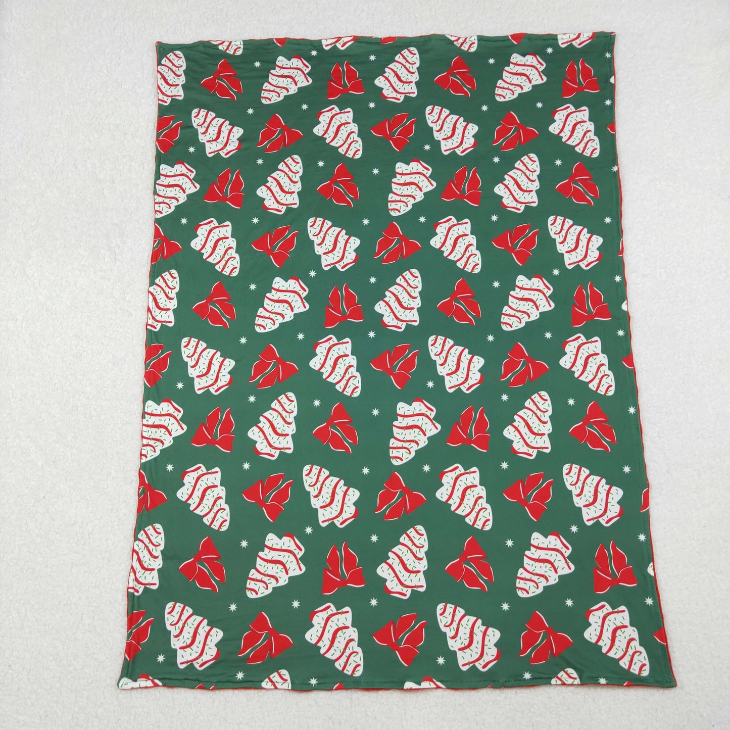 BL0172 Debbie Cake Bows Print Baby Girls Christmas Blanket