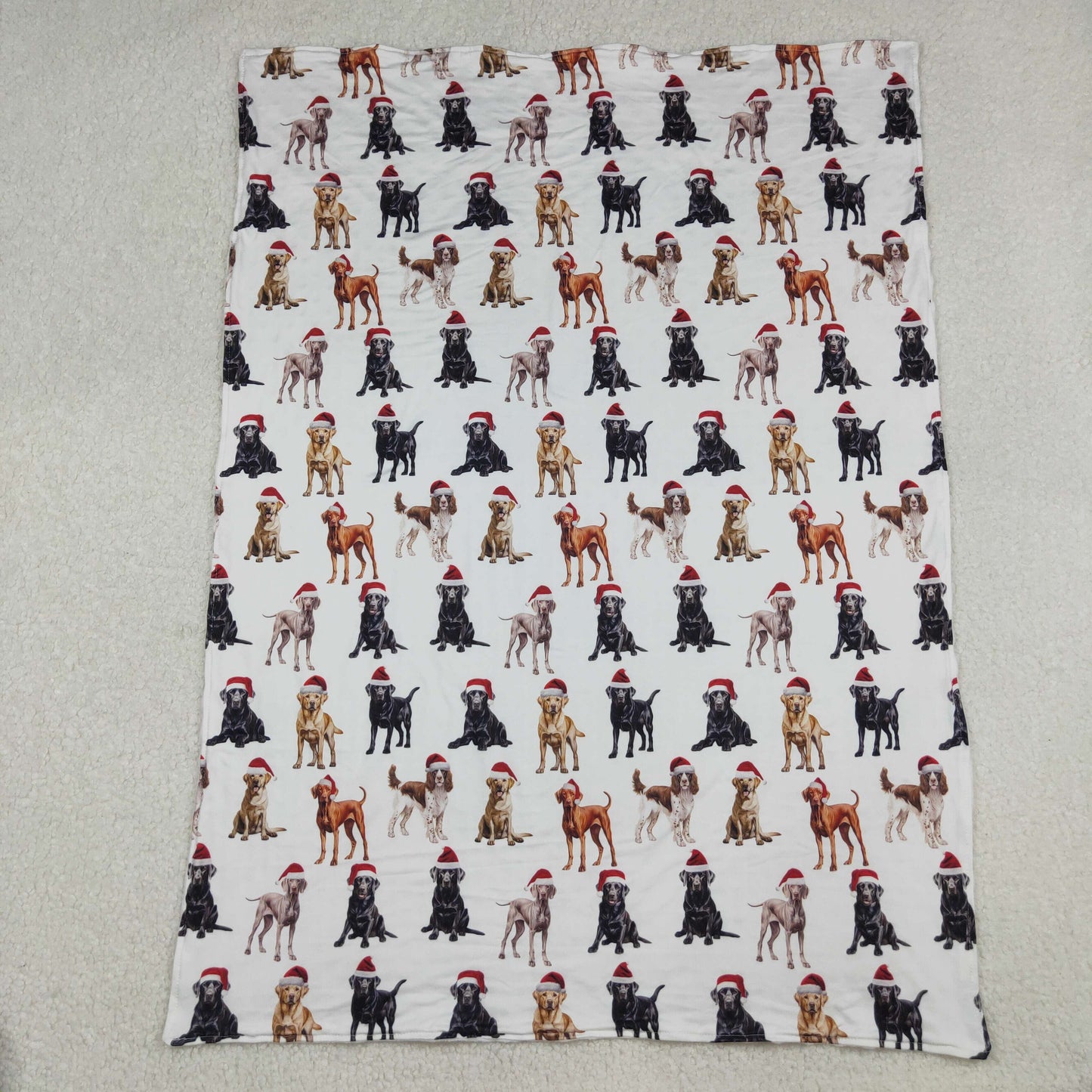 BL0176 Dog White Print Baby Christmas Blanket