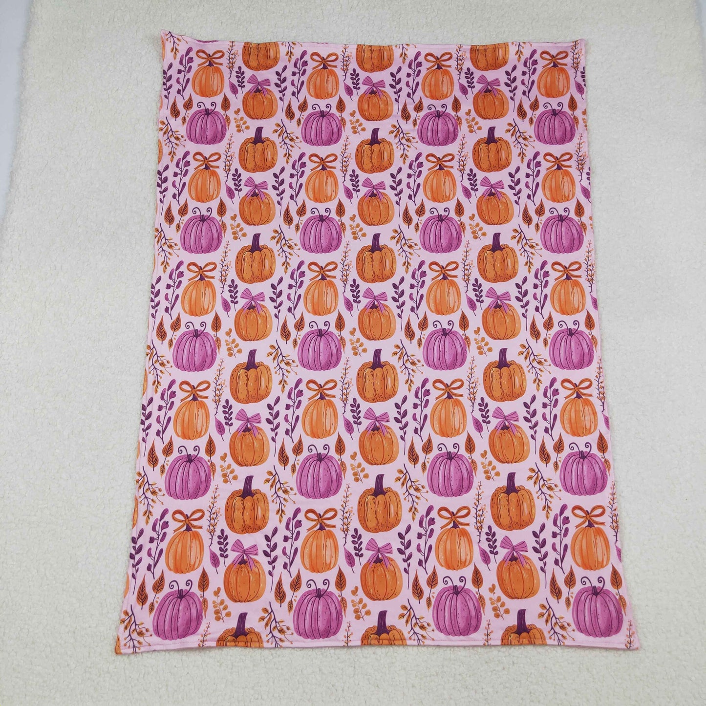 Hot Pink Pumpkin Flowers Bows Print Girls Fall Matching Clothes