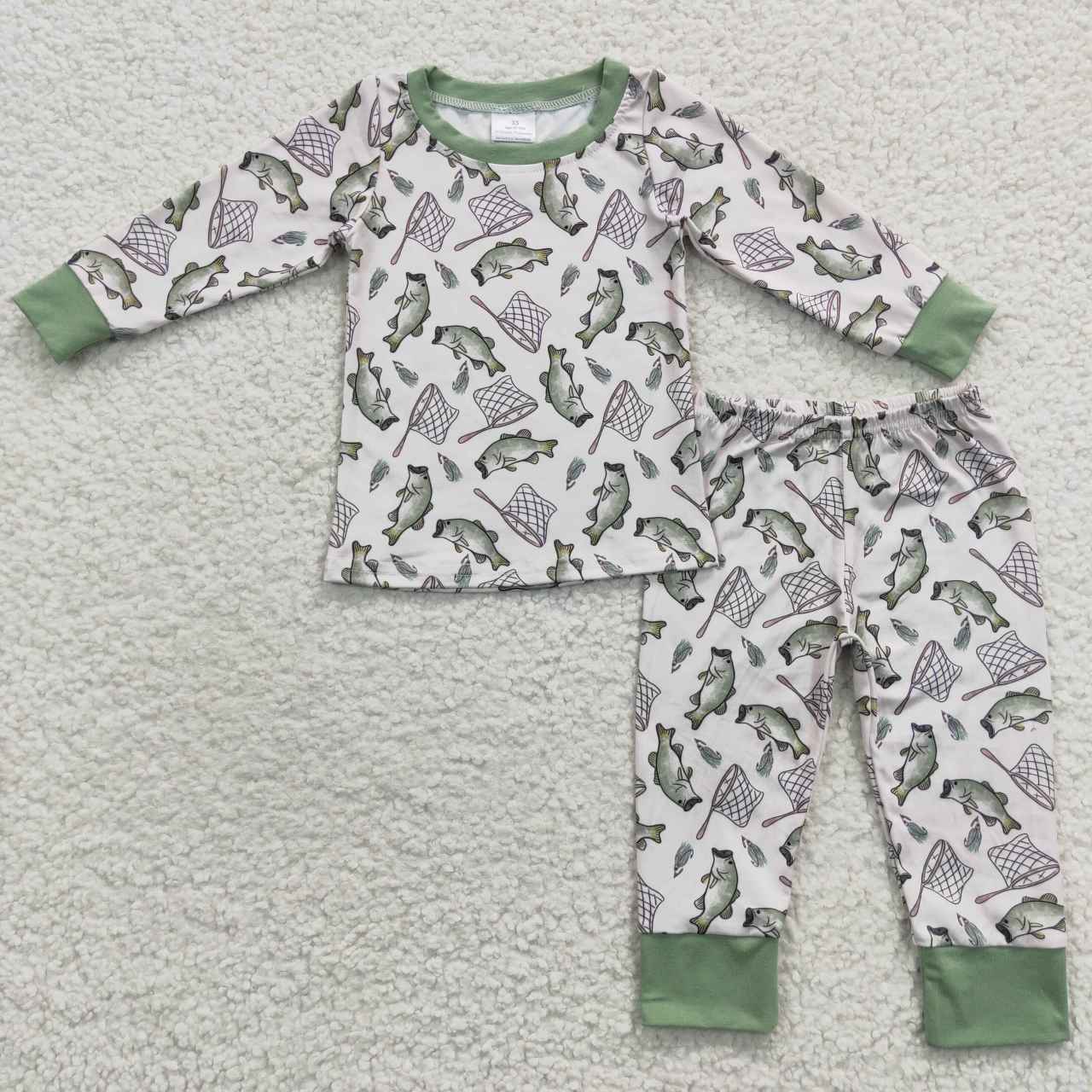 BLP0179 Kids fishing long sleeve pajamas