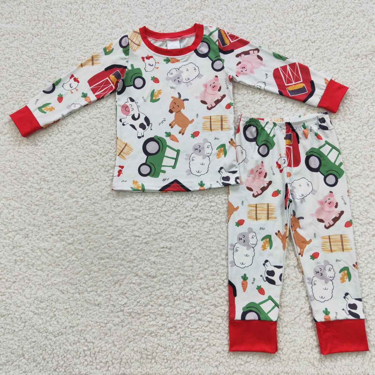 BLP0197 Farm design animals print boys pajamas