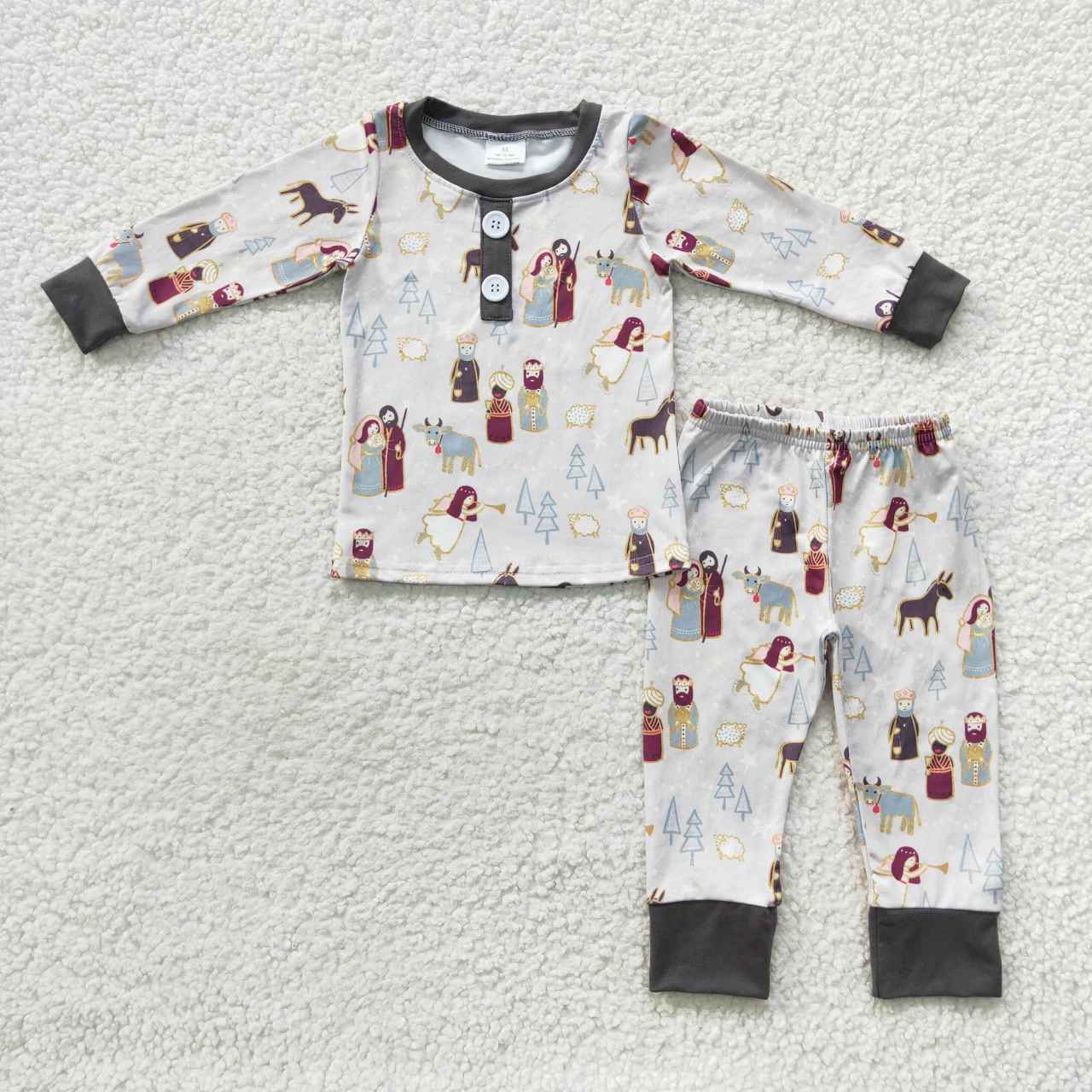 BLP0235 Nativity design boys Christmas pajamas