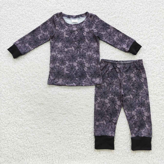 BLP0260 Halloween spider web design kids pajamas