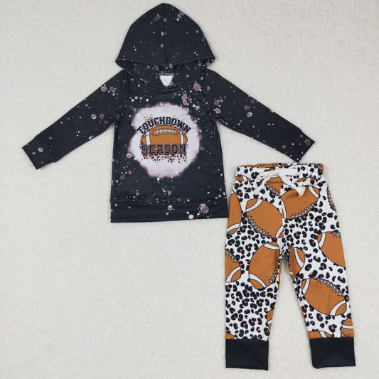 BLP0286 Touchdown season football print boys hoodie top clothes set
