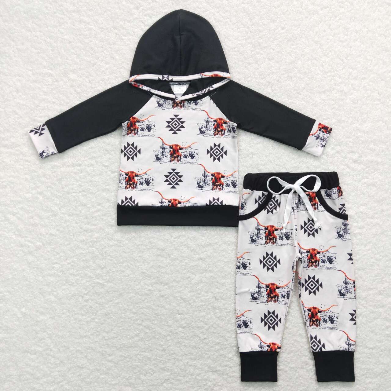 5 Print Boys Hoodie Top Western Clothes Set Brothers Wear