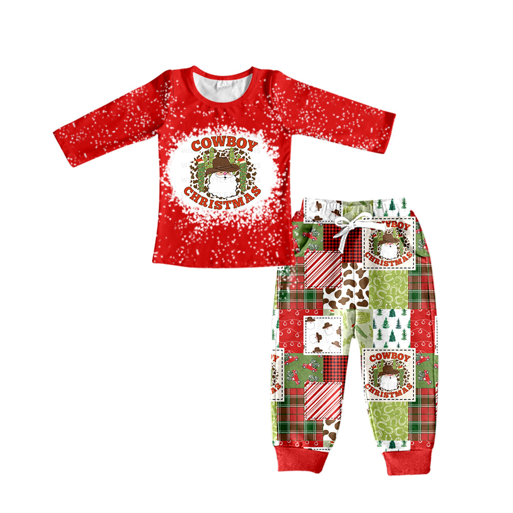 (Pre-order)BLP0375 Cowboy Christmas Boys Clothes Set
