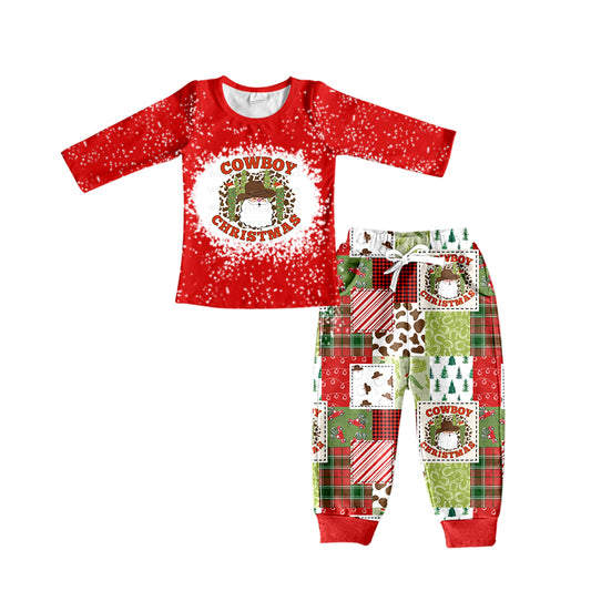 (Pre-order)BLP0375 Cowboy Christmas Boys Clothes Set