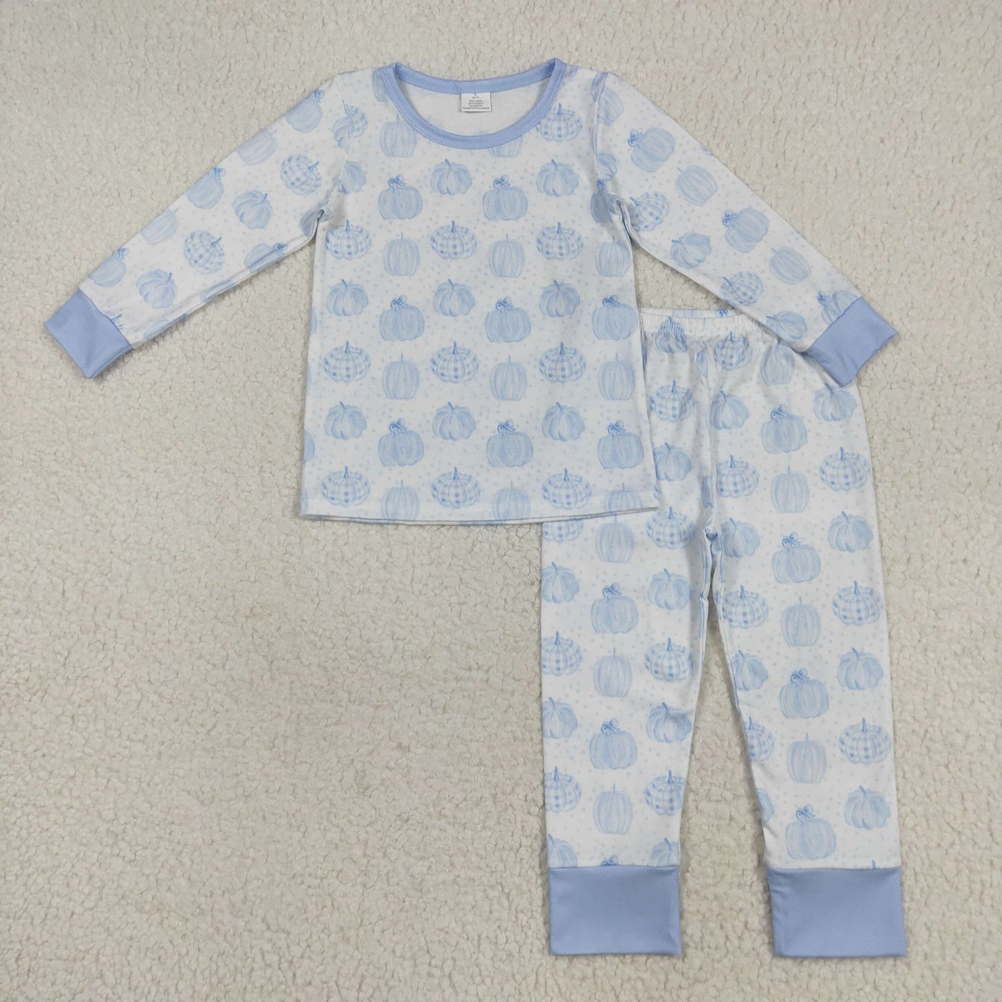 Pumpkin Kids Fall Bamboo Pajamas Clothes Sibling Wear