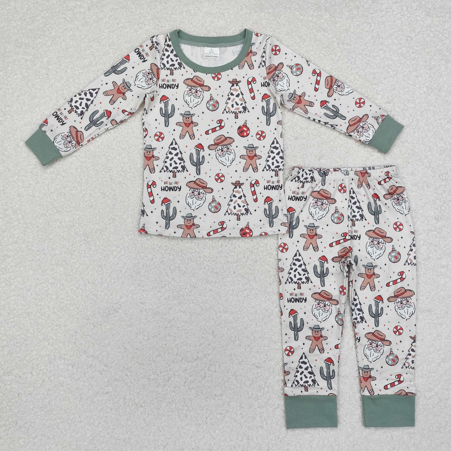 Santa Western Print Sibling Christmas Matching Clothes