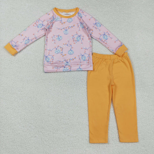 BLP0835 Pumpkin Top Orange Pants Girls Fall Clothes Set
