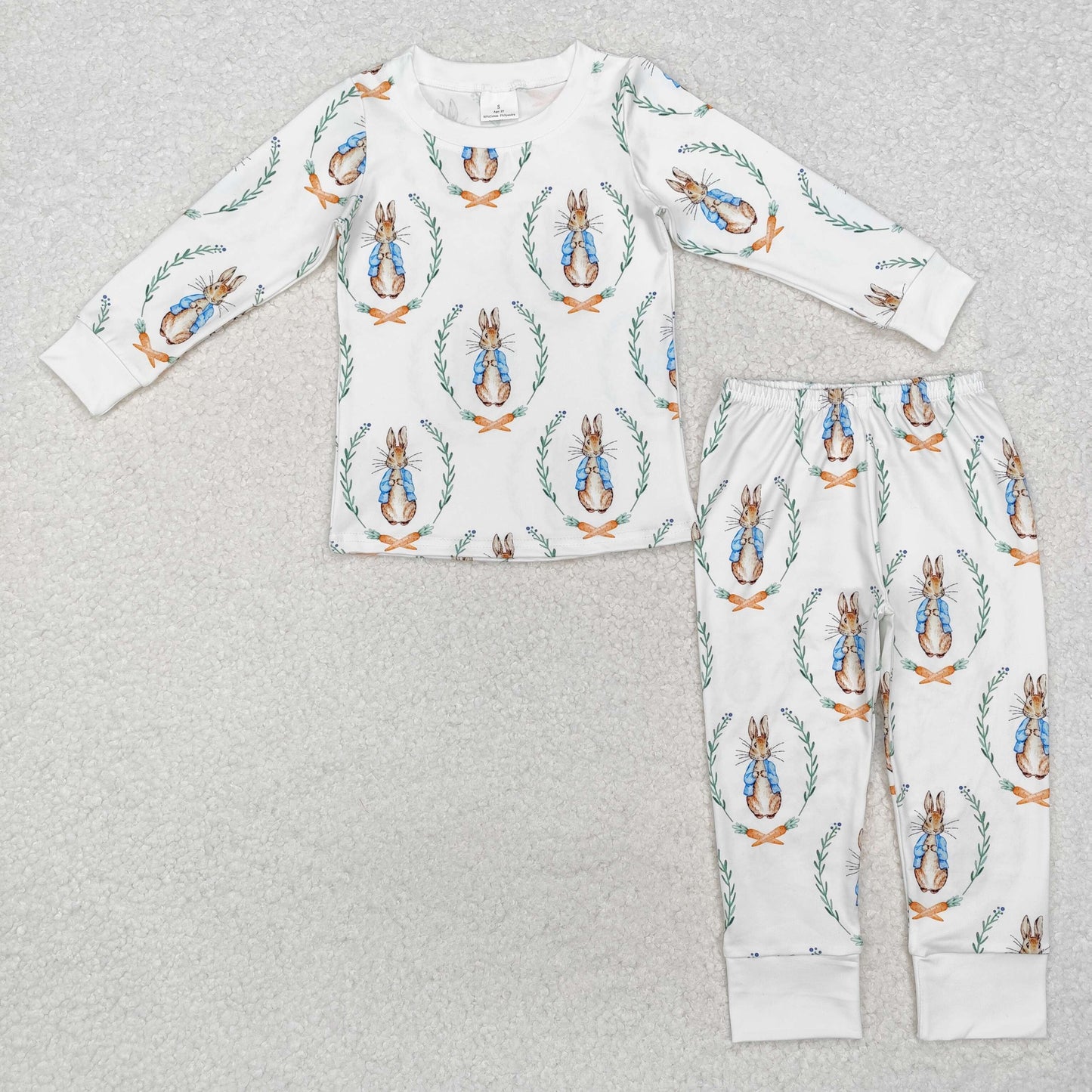 Cartoon Bunny Carrot Print Sisters Easter Matching Clothes
