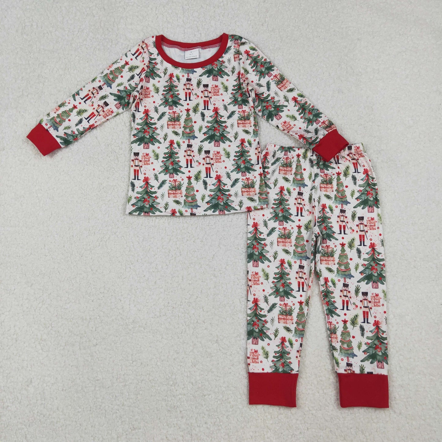 Cartoon Nutcracke* Print Boys Christmas Pajamas Clothes Brothers Matching Wear