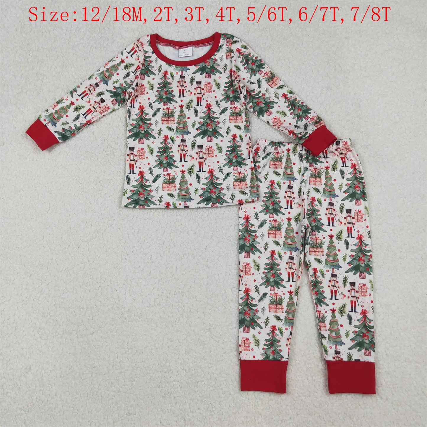 Cartoon Nutcracke* Print Boys Christmas Pajamas Clothes Brothers Matching Wear