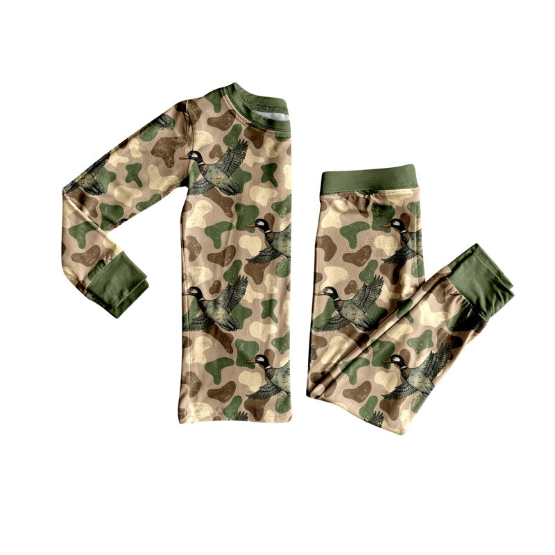 (Pre-order)BLP1249 Duck Camo Print Boys Fall Pajamas Clothes Set