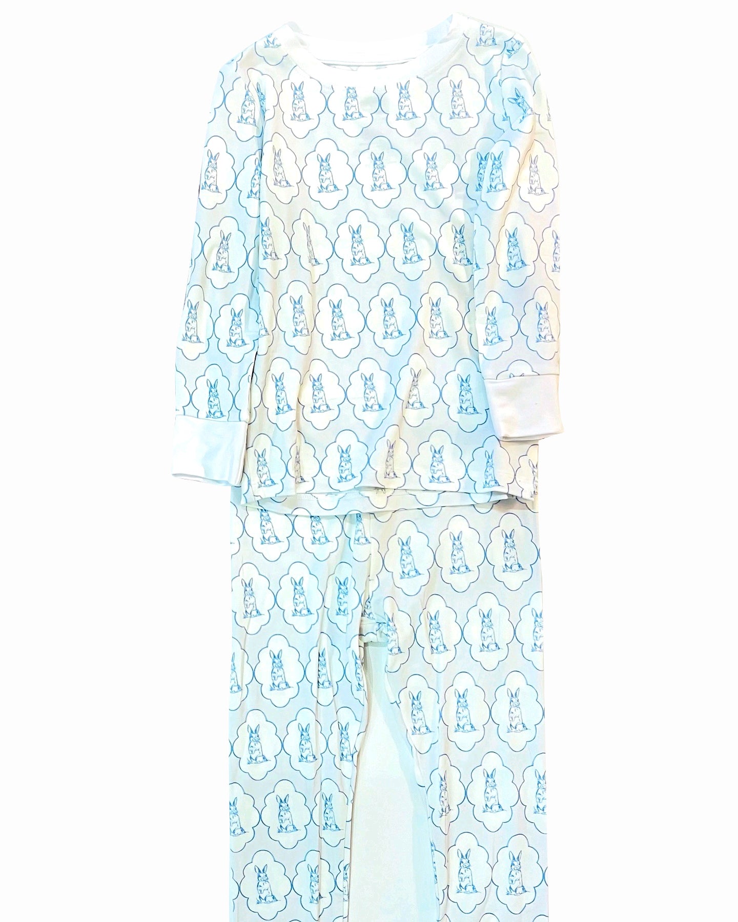 (Pre-order)BLP1359 Bunny Blue Print Boys Easter Pajamas Clothes Set