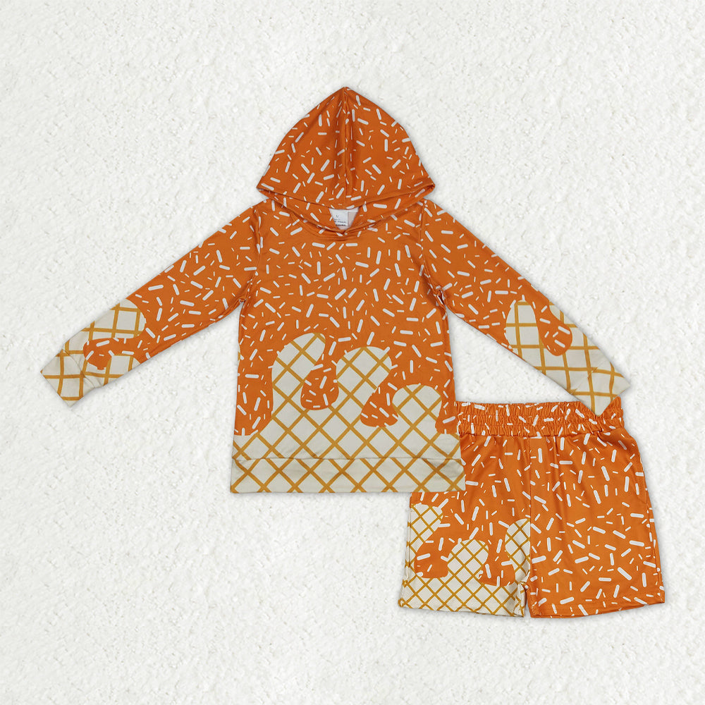 4 Colors Sprinkles Hoodie Top Pockets Shorts Boys Clothes Set Brothers Wear