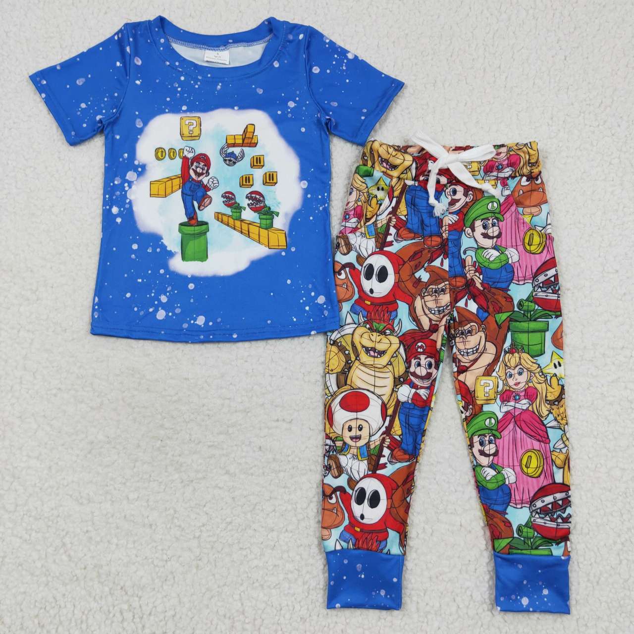 (Promotion)BSPO0142 Blue cartoon game boys clothes set