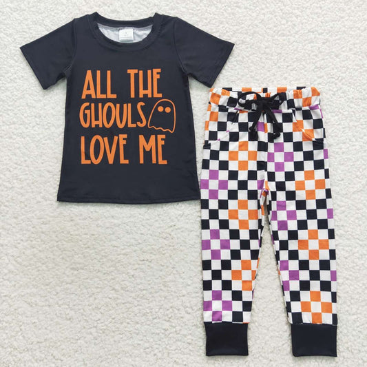 BSPO0160 Boys plaid pants Halloween clothes set