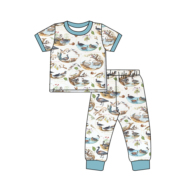 (Pre-order)BSPO0345 Duck Print Boys Pajamas Clothes Set