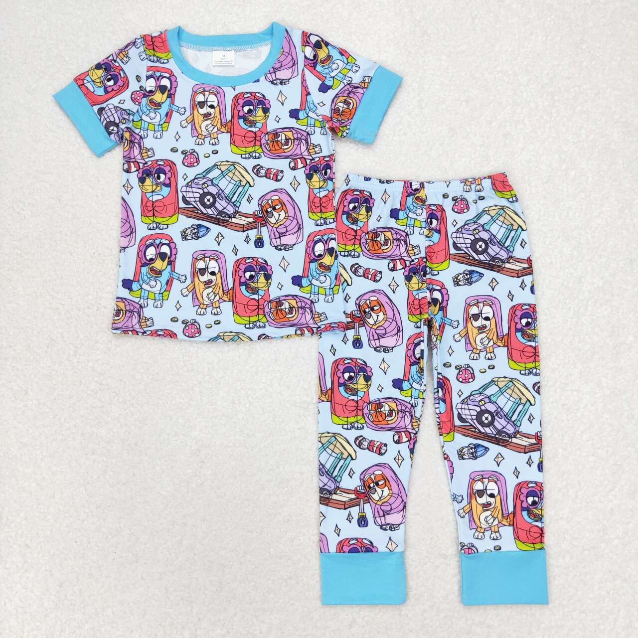 BSPO0383 Cartoon Dog Print Boys Pajamas Clothes Set