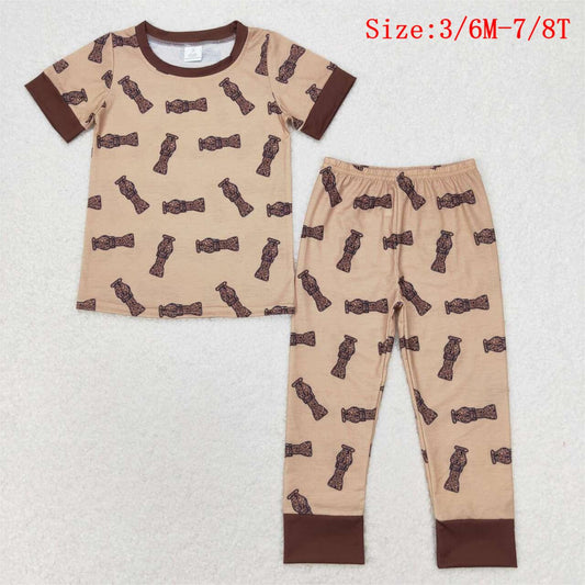 BSPO0444 Duck Call Brown Camo Print Boys Pajamas Bamboo Clothes Set