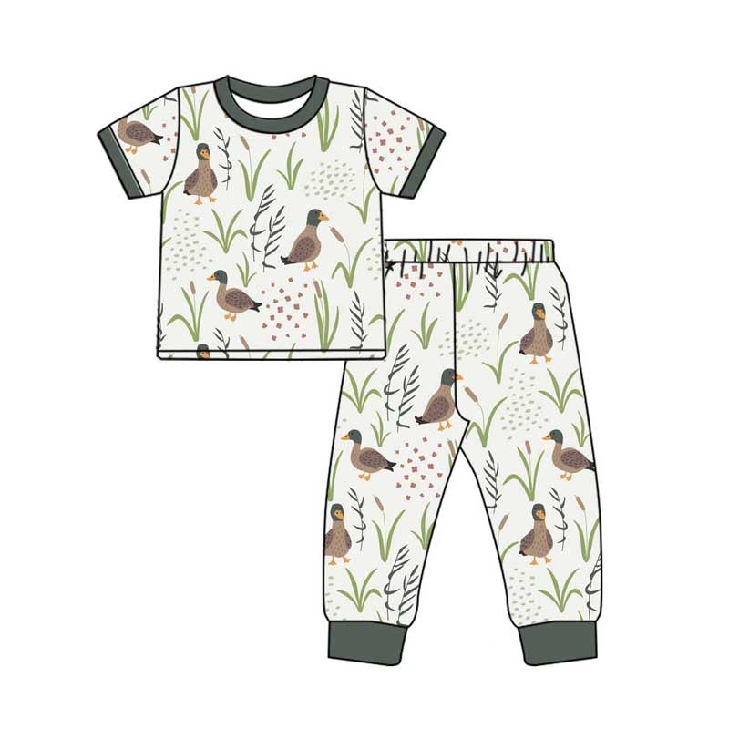 (Pre-order)BSPO0519 Duck Print Boys Pajamas Clothes Set