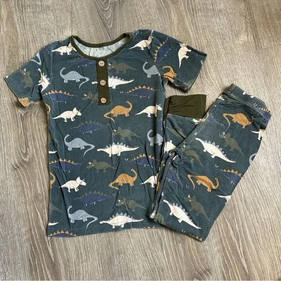 (Pre-order)BSPO0542 Dino Print Boys Pajamas Clothes Set