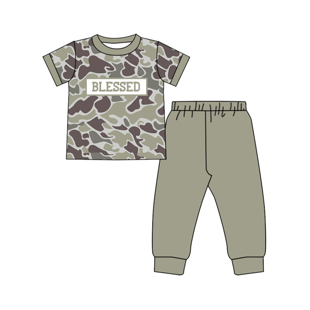 (Pre-order)BSPO0606 BLESSED Camo Top Pants Boys Clothes Set