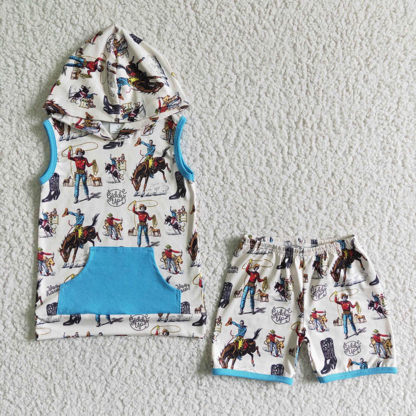 (Promotion)4 Print Boy's hooded shorts summer outfits Brothers Wear