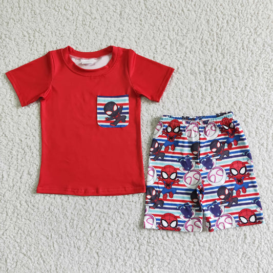 (Promotion)Red spider bleached cool boys summer clothes BSSO0062