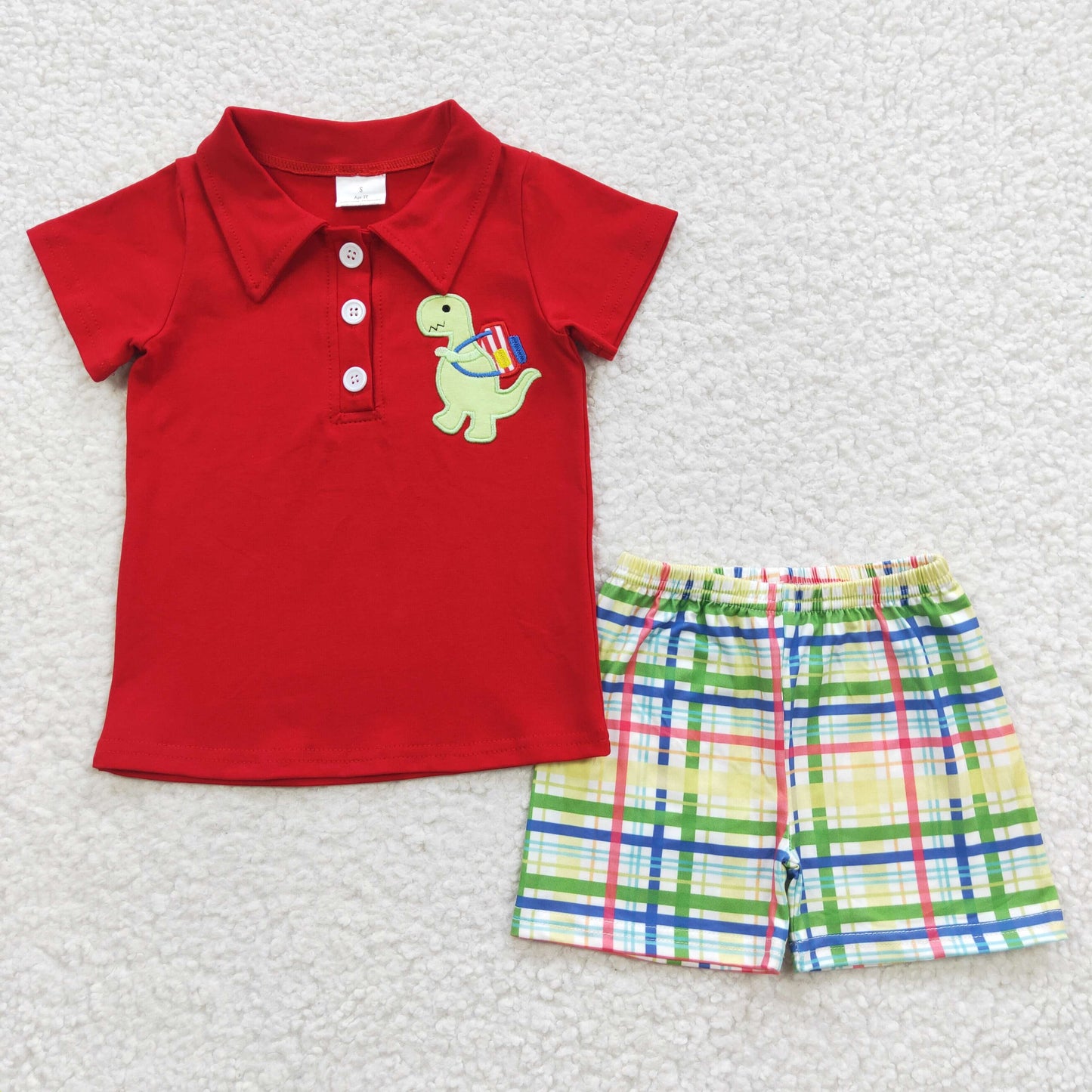 8 Design Embroidery Boys Back to School Summer Outfits Brothers Wear