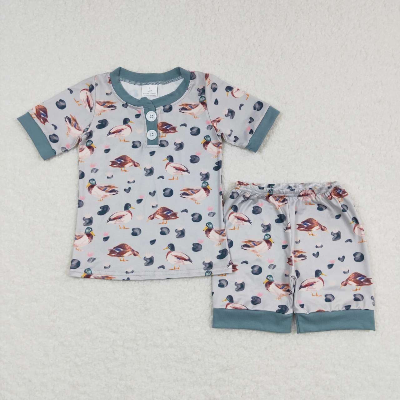 BSSO0282 Duck Print Boys Summer Pajamas Clothes Set